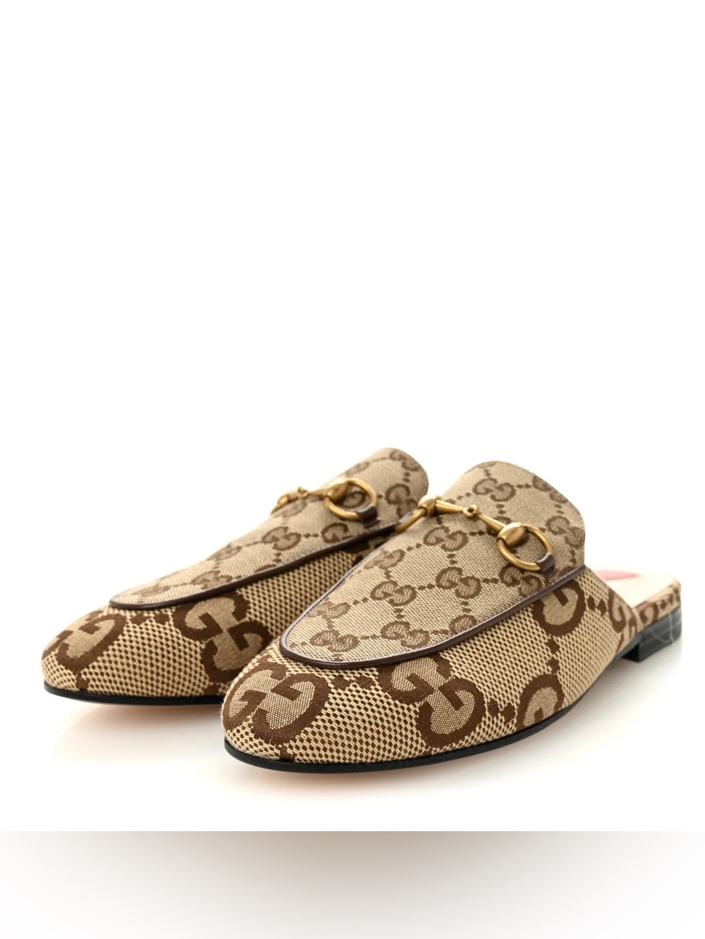 Gucci Monogram Jumbo GG Malaga Kid Womens Princetown Slippers 36.5